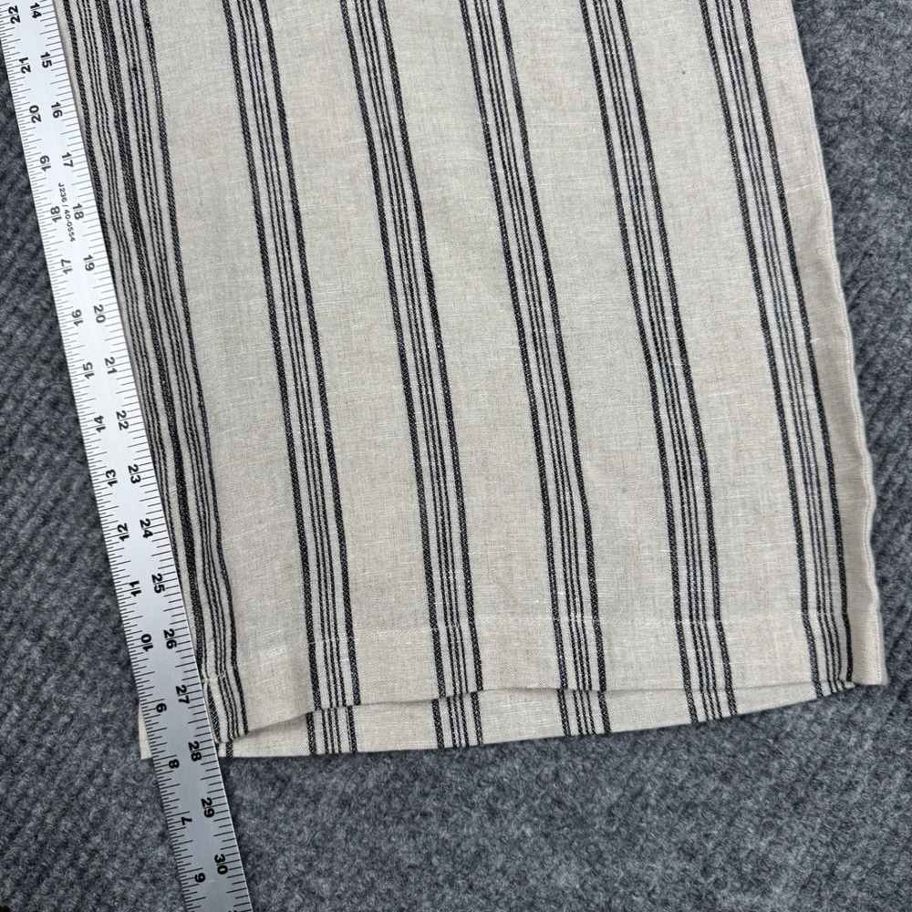 mare mare Pants Womens L Anthropologie 100% Linen Striped Wide Leg High Rise - Picture 9 of 10